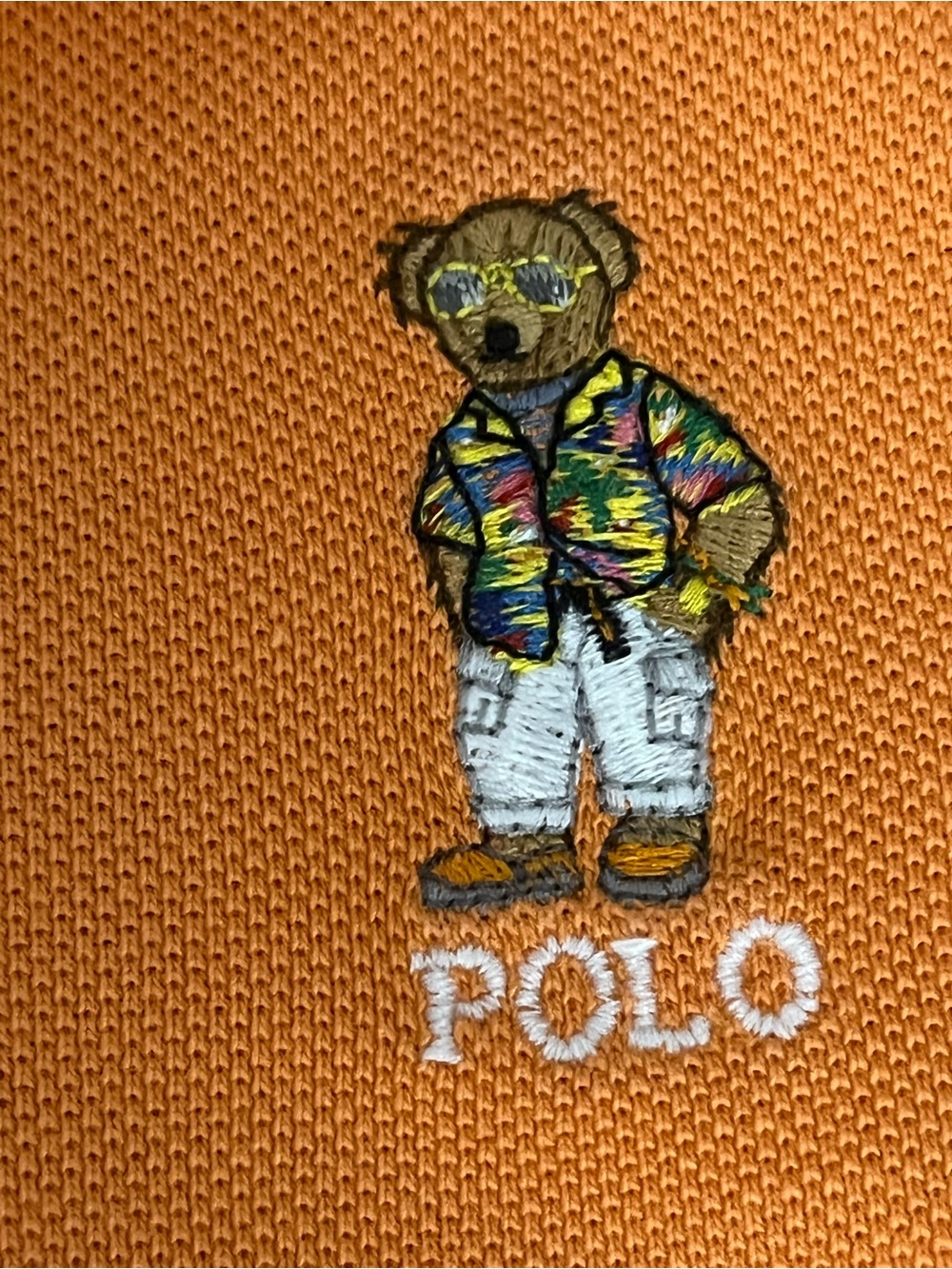 Ralph Lauren 2-pc Orange Pique Polo Shirt Chambray Shorts Set Size 6 Months - Picture 6 of 10